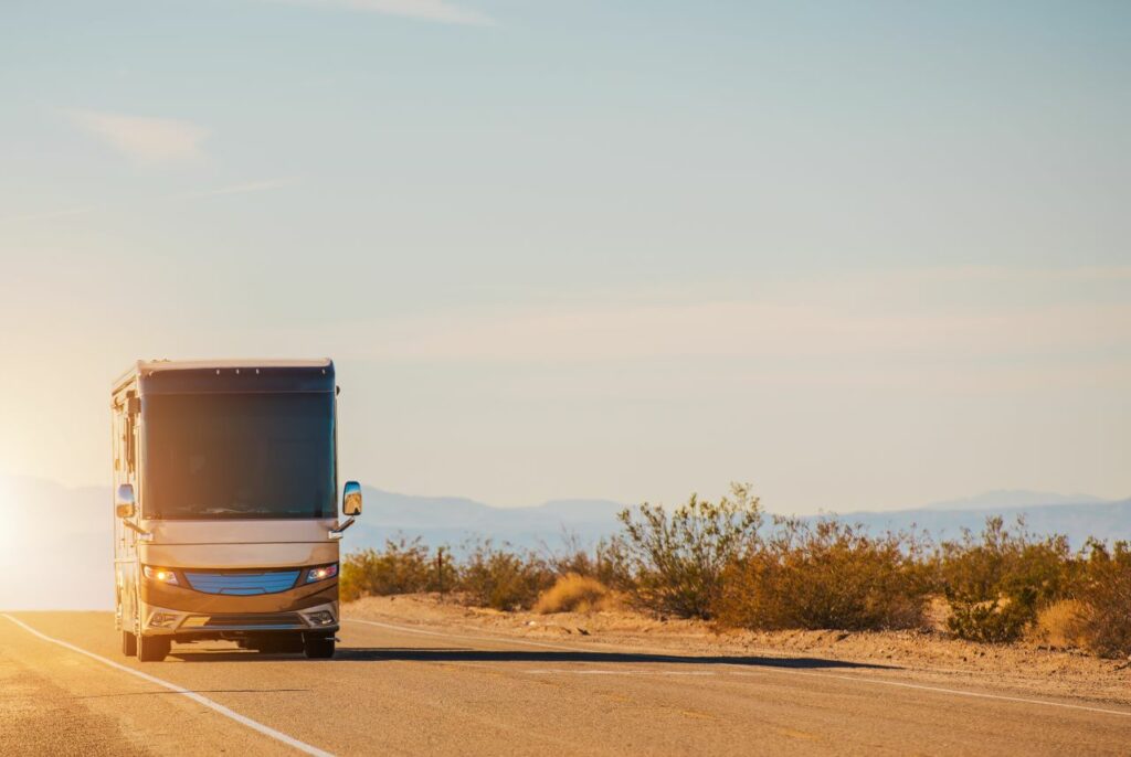 motorhome driving on a highway